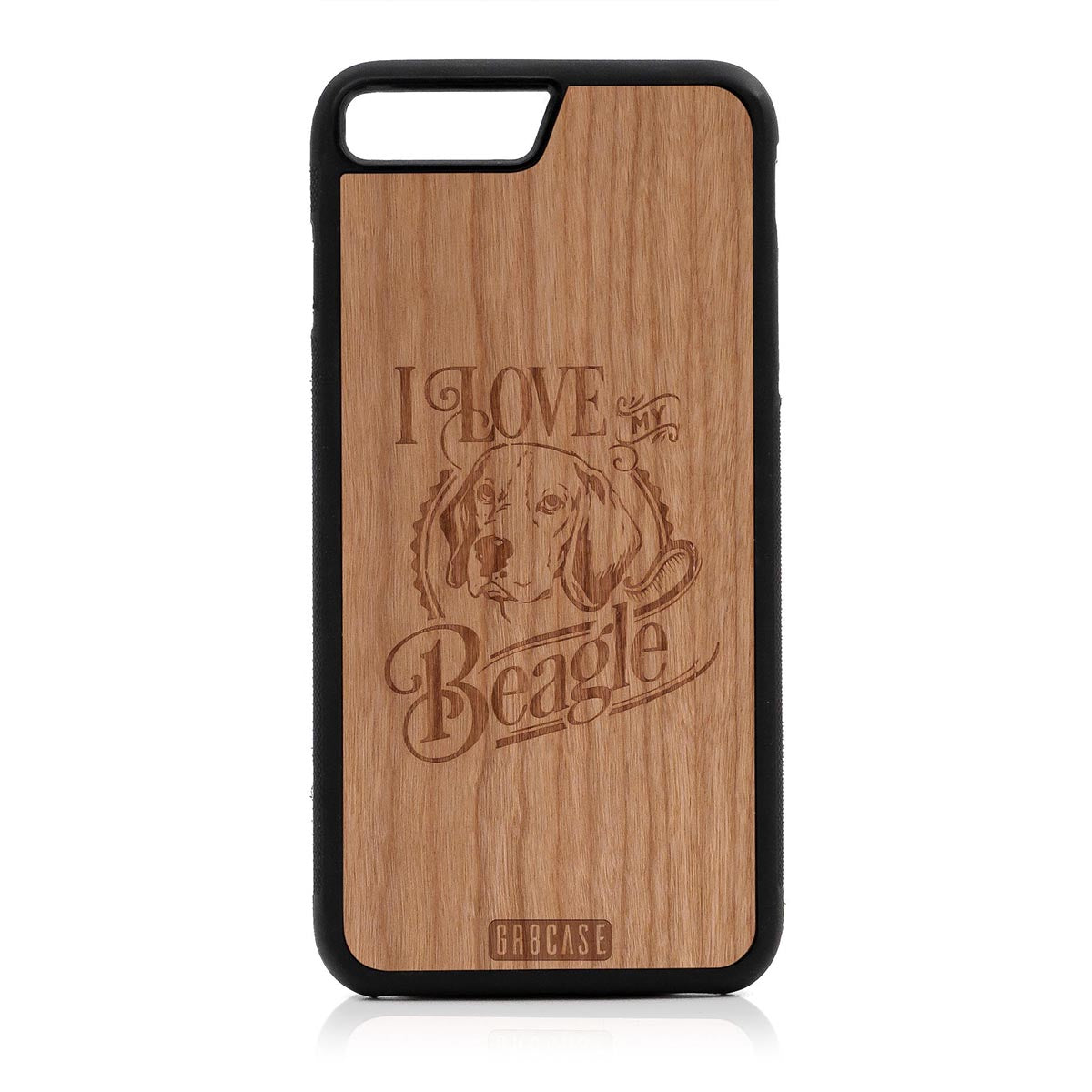 I Love My Beagle Design Wood Case For iPhone 7 Plus /8 Plus by GR8CASE