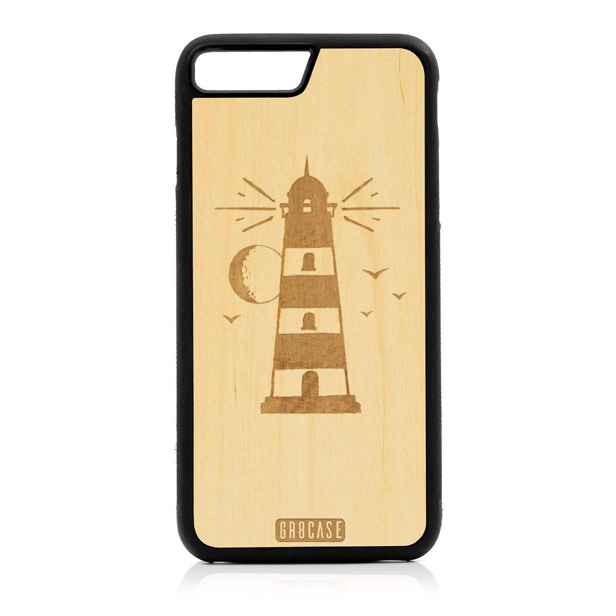 Midnight Lighthouse Design Wood Case For iPhone 7 Plus / 8 Plus