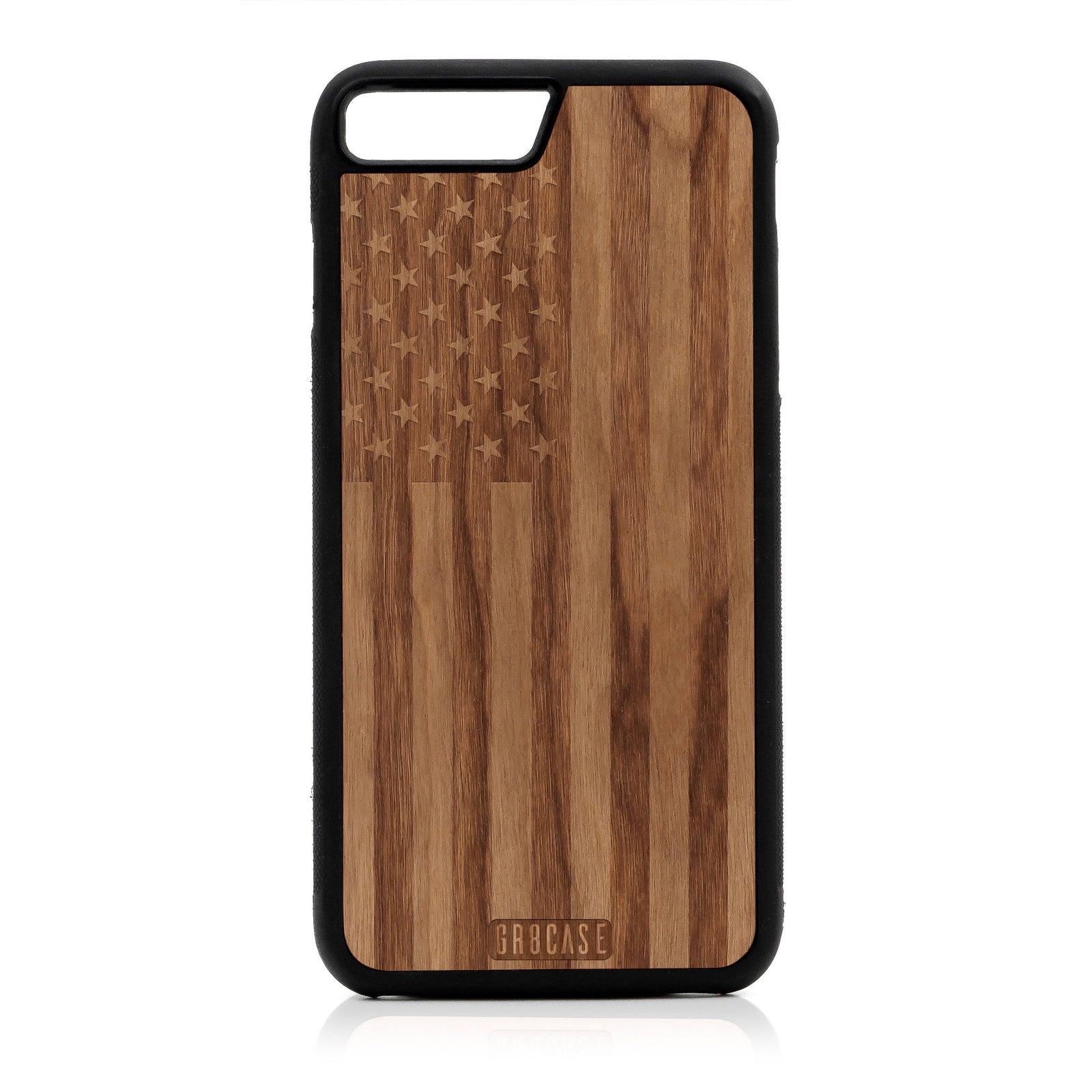 USA Flag Design Wood Case For iPhone 7 Plus / 8 Plus