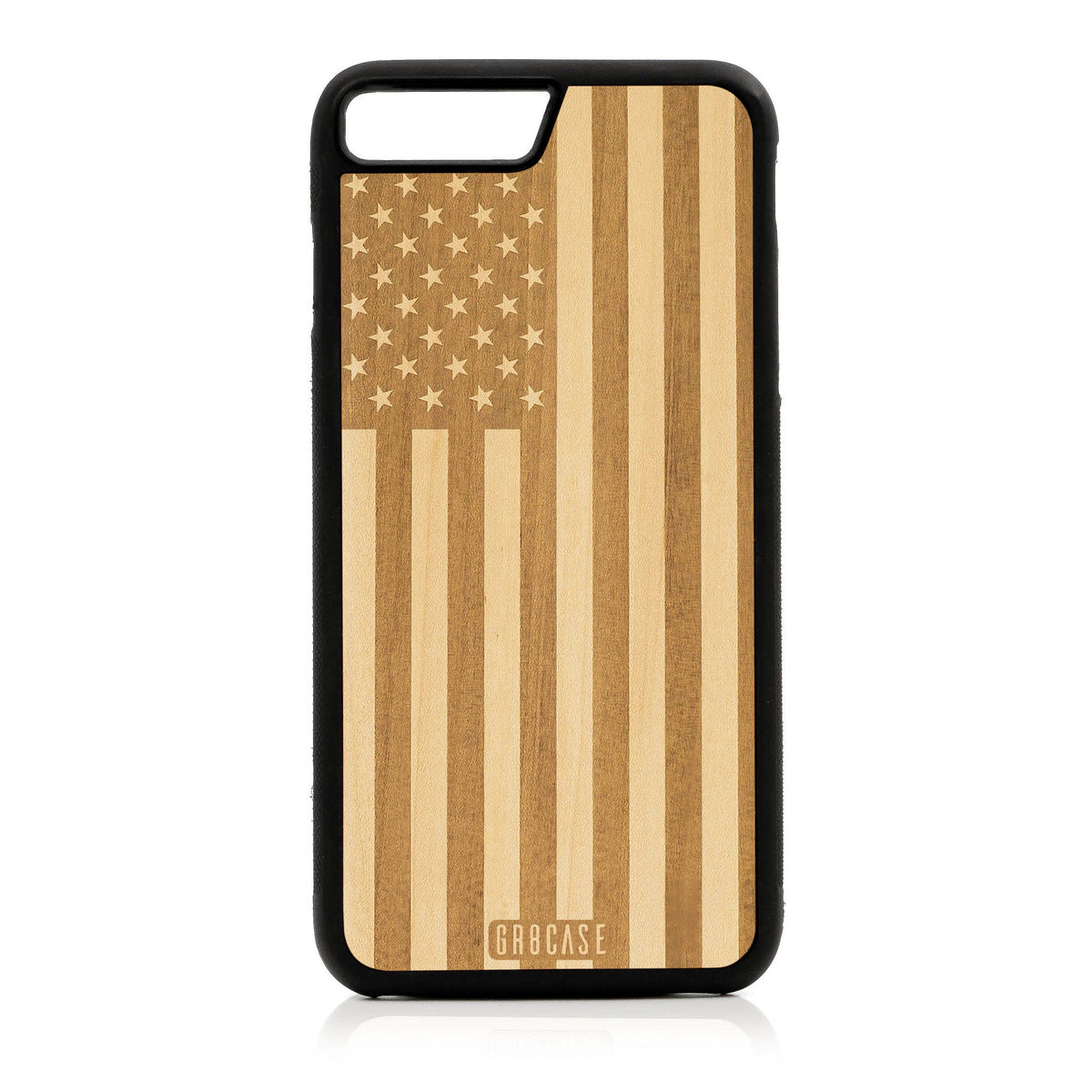 USA Flag Design Wood Case For iPhone 7 Plus / 8 Plus