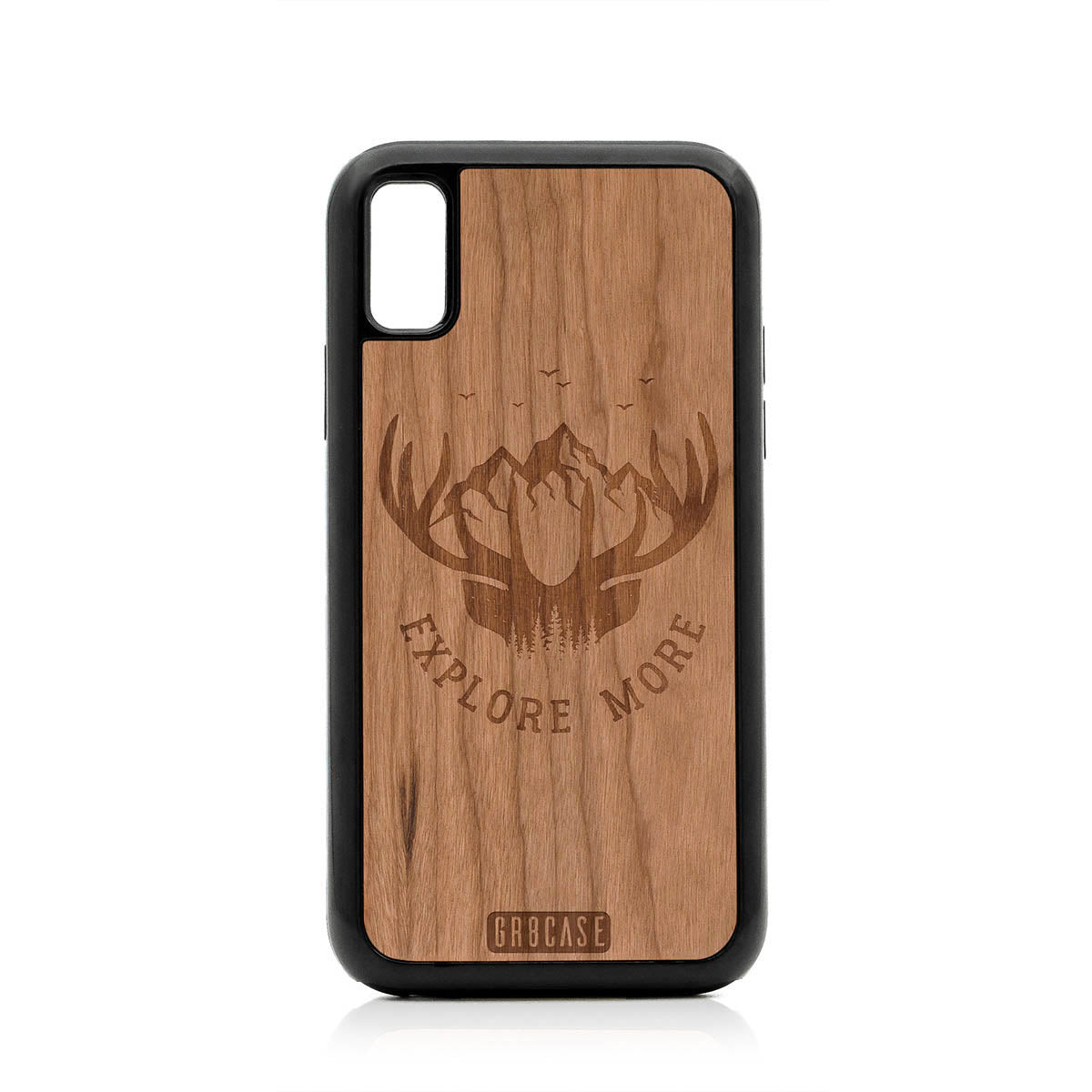 Explore More (Forest, Mountains &amp; Antlers) Design Wood Case For iPhone X/XS by GR8CASE