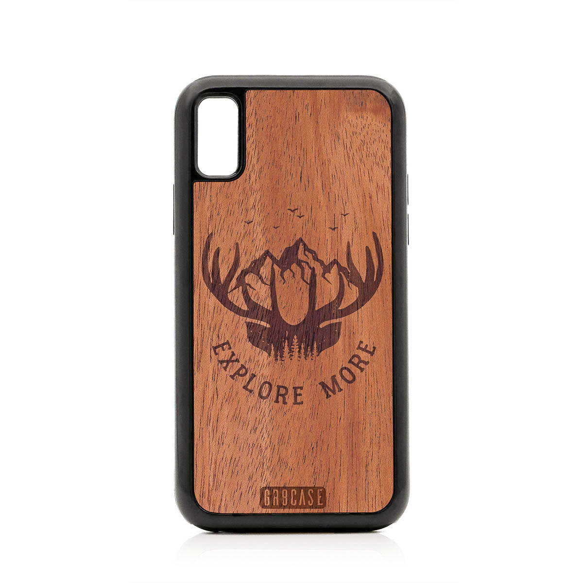 Explore More (Forest, Mountains &amp; Antlers) Design Wood Case For iPhone X/XS by GR8CASE