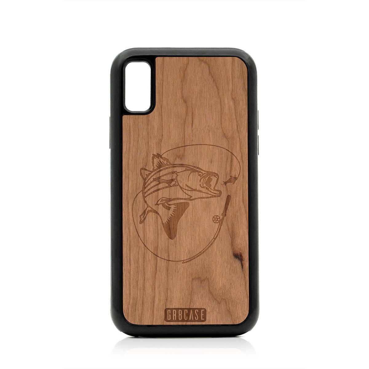 Fish and Reel Design Wood Case For iPhone X/XS by GR8CASE