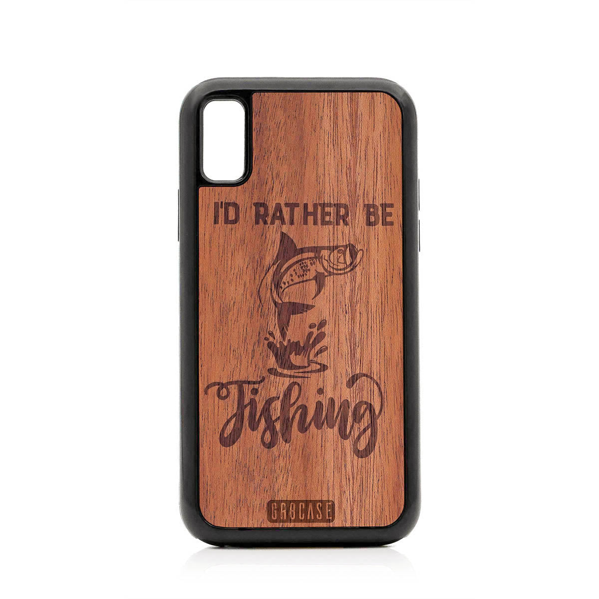 I&#39;D Rather Be Fishing Design Wood Case For iPhone X/XS