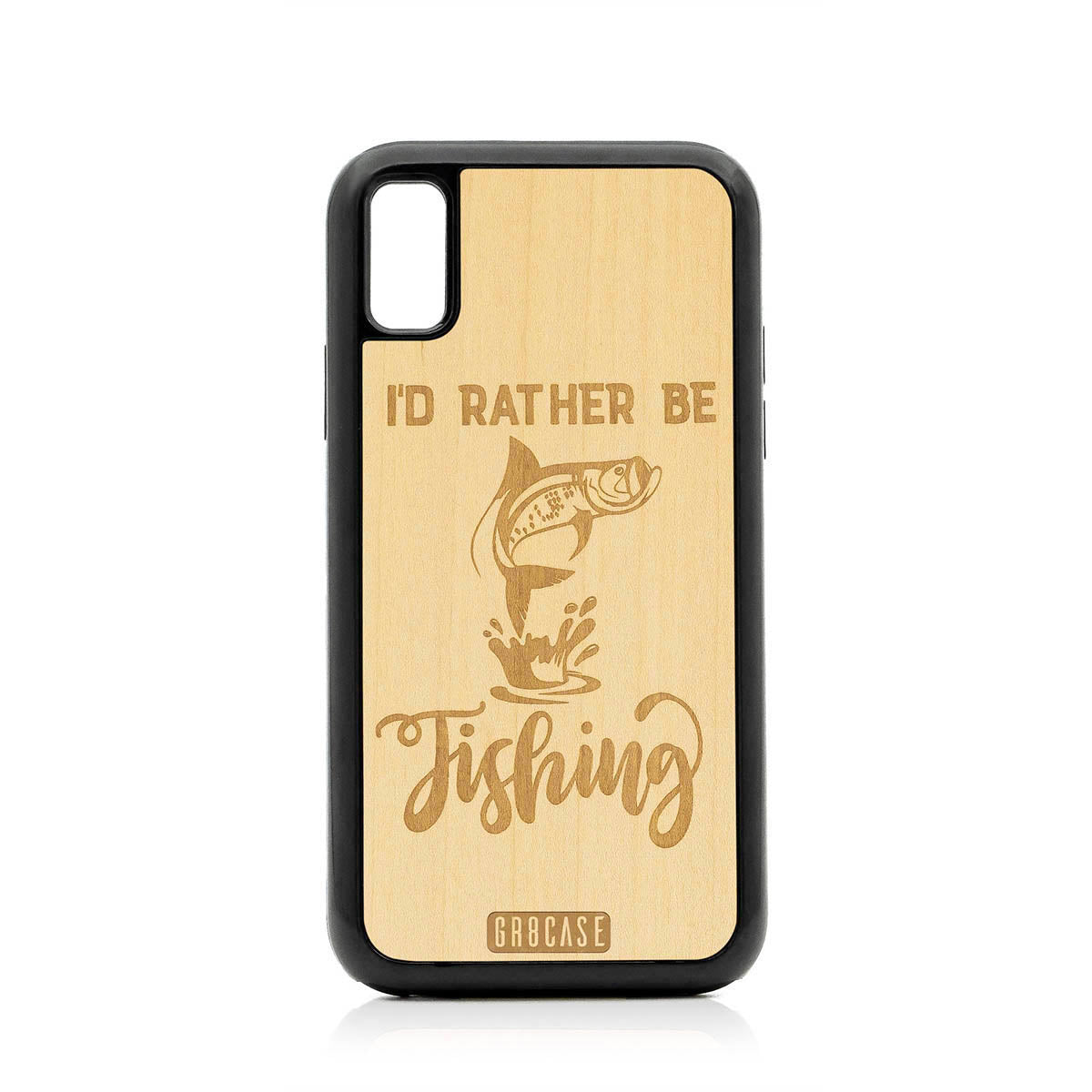 I&#39;D Rather Be Fishing Design Wood Case For iPhone X/XS