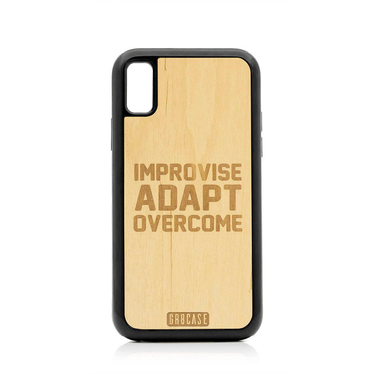 Improvise Adapt Overcome Design Wood Case For iPhone X/XS