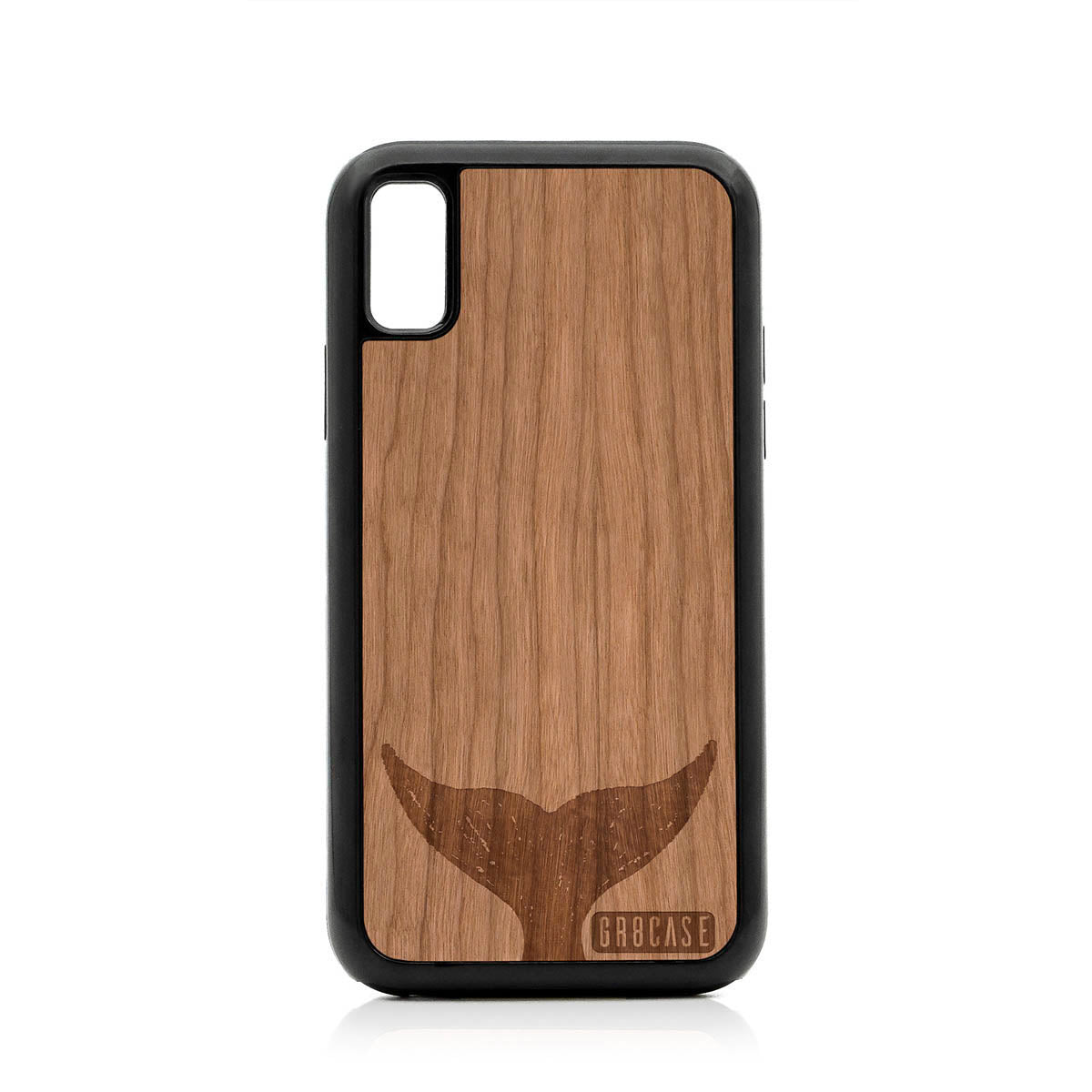 Whale Tail Design Wood Case For iPhone X/XS