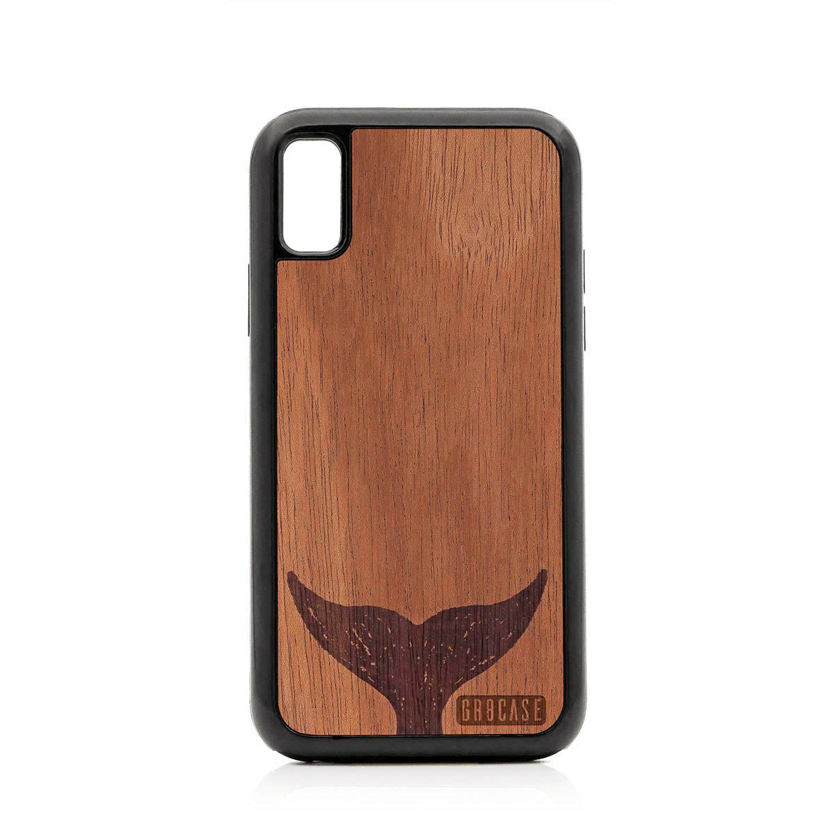 Whale Tail Design Wood Case For iPhone X/XS