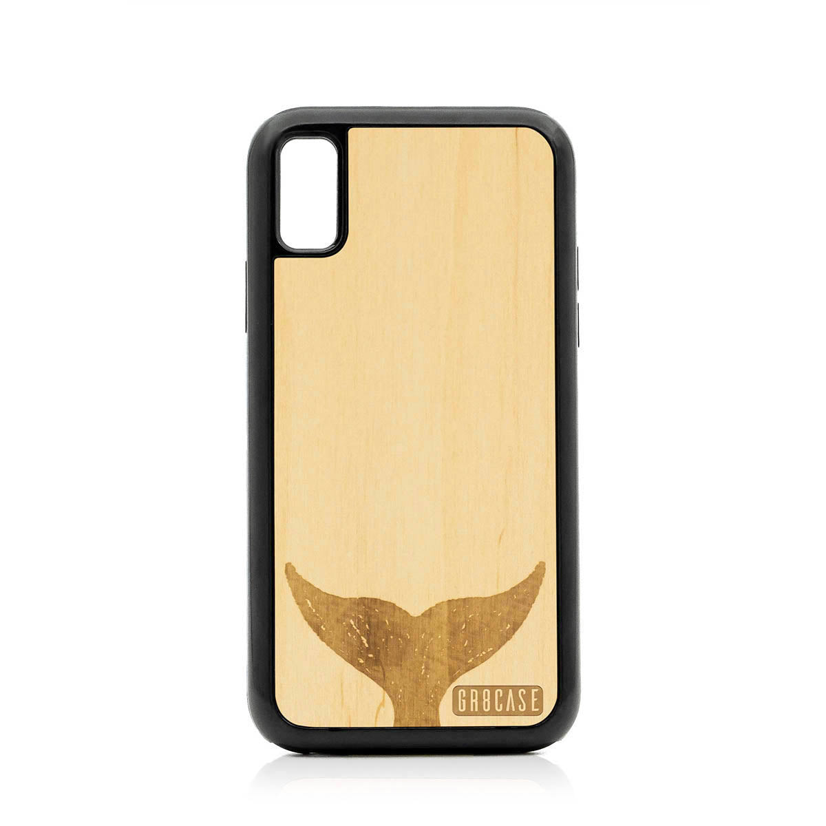 Whale Tail Design Wood Case For iPhone X/XS