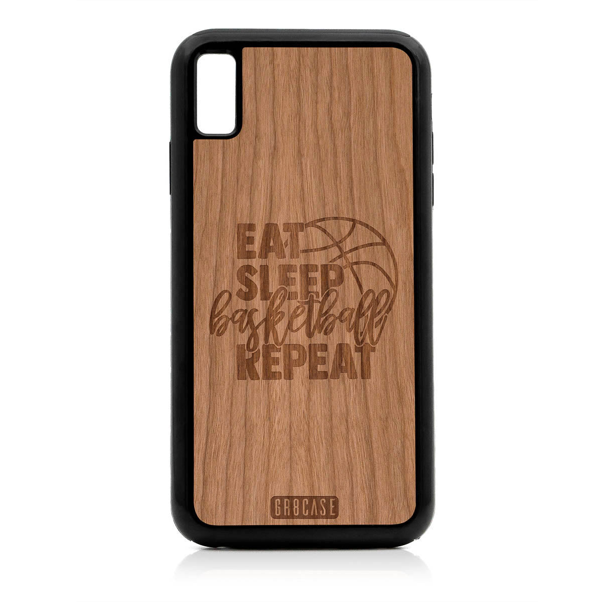 Eat Sleep Basketball Repeat Design Wood Case For iPhone XS Max