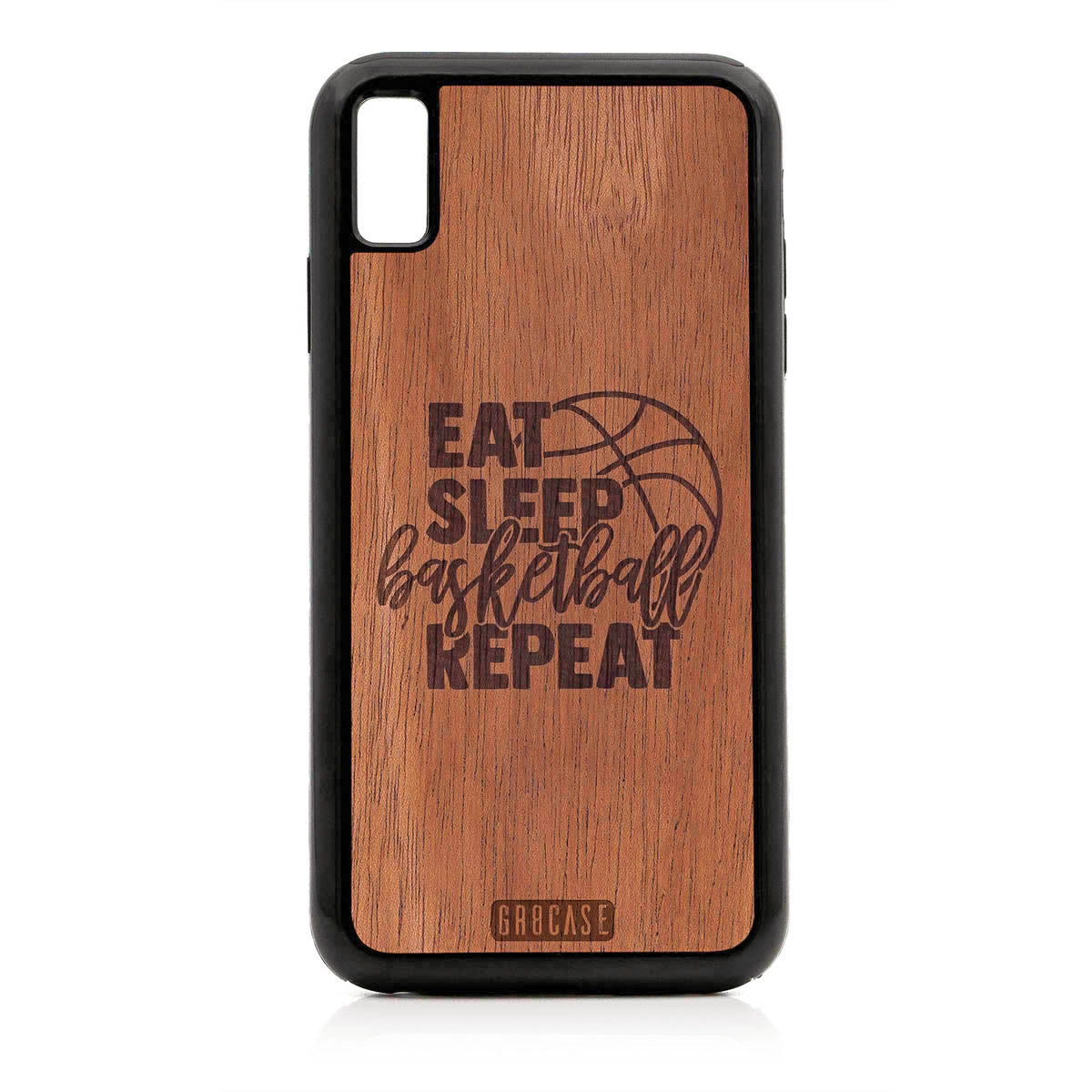 Eat Sleep Basketball Repeat Design Wood Case For iPhone XS Max