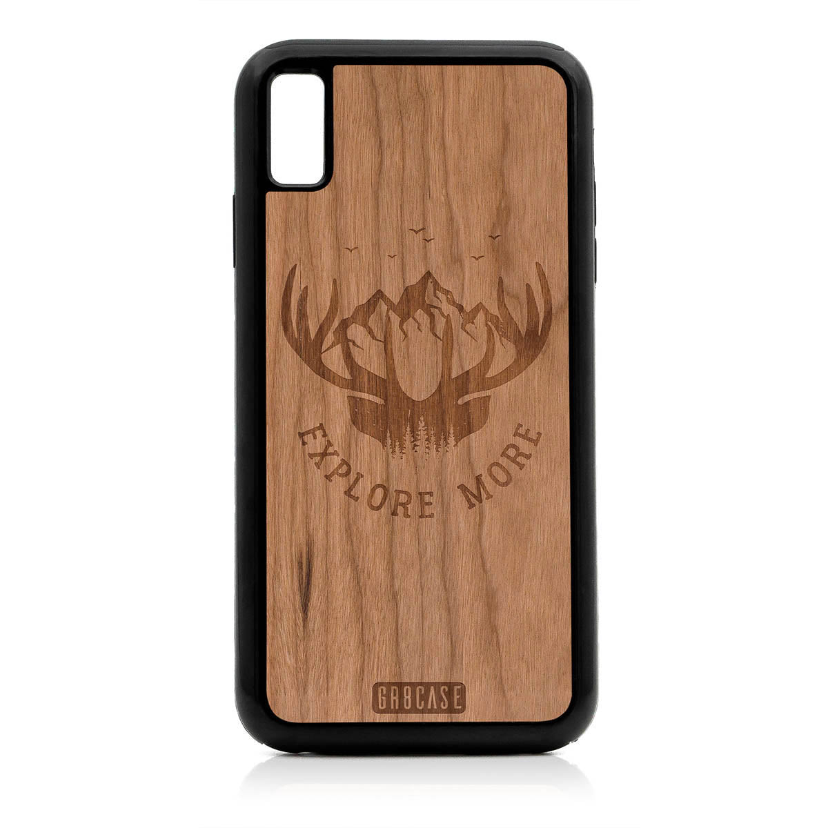 Explore More (Forest, Mountains &amp; Antlers) Design Wood Case For iPhone XS Max by GR8CASE