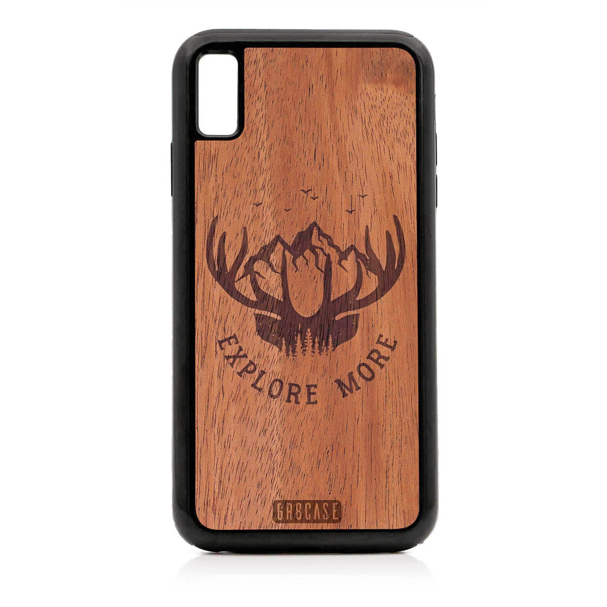 Explore More (Forest, Mountains &amp; Antlers) Design Wood Case For iPhone XS Max by GR8CASE