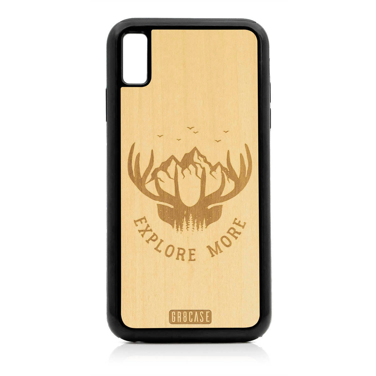 Explore More (Forest, Mountains &amp; Antlers) Design Wood Case For iPhone XS Max by GR8CASE