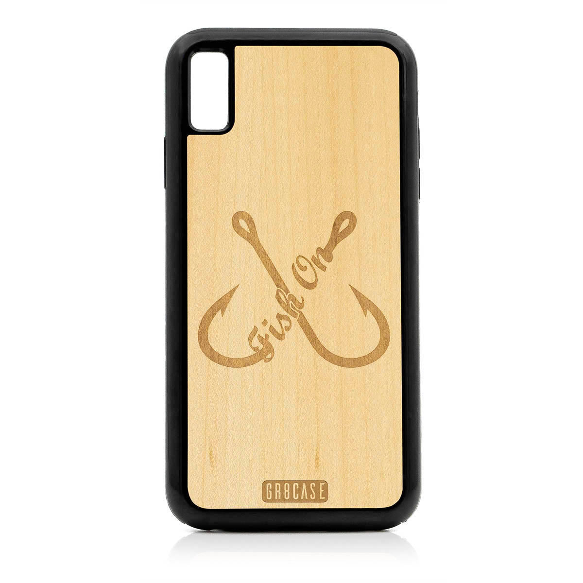 Fish On (Fish Hooks) Design Wood Case For iPhone XS Max by GR8CASE