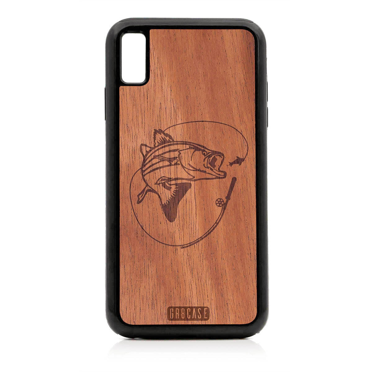 Fish and Reel Design Wood Case For iPhone XS Max by GR8CASE