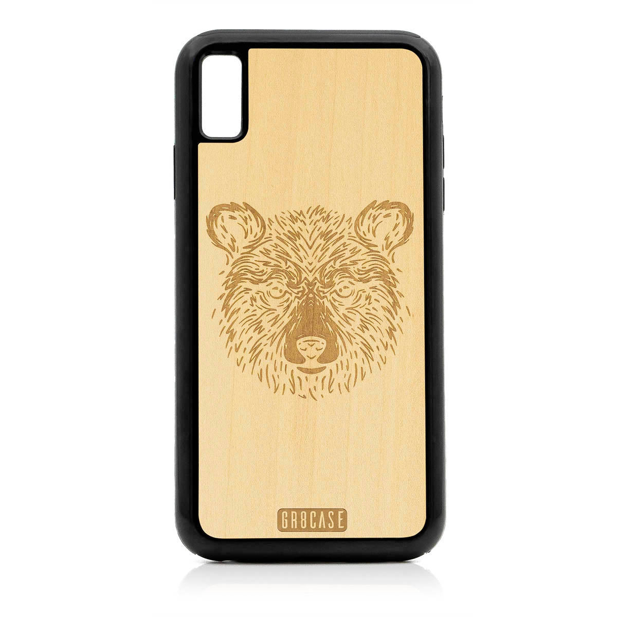 Furry Bear Design Wood Case For iPhone XS Max