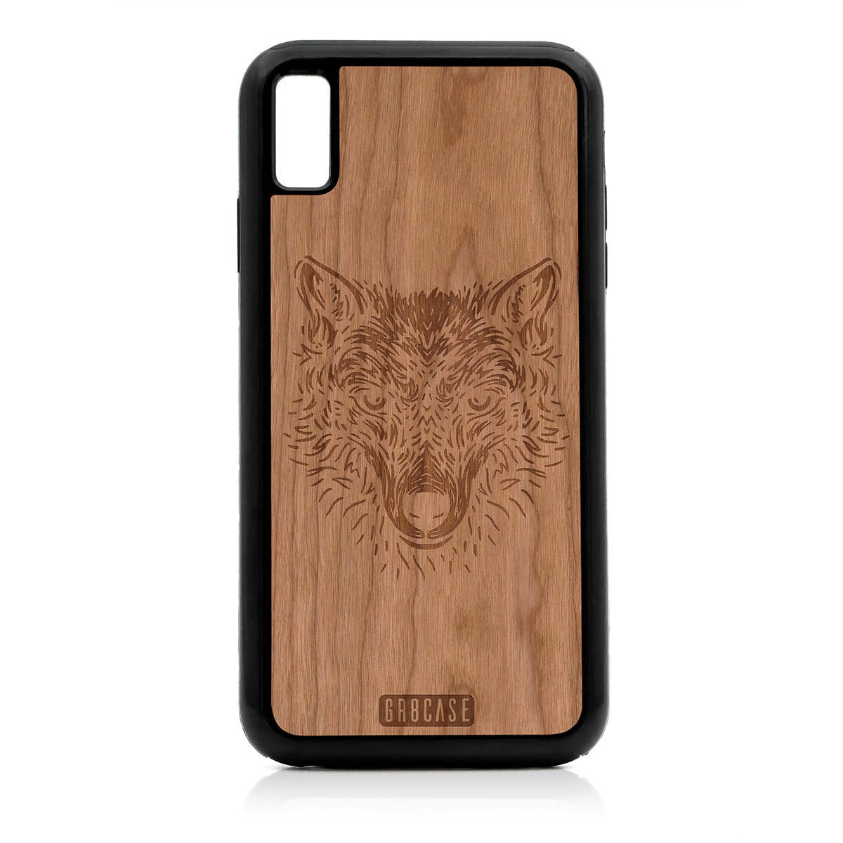 Furry Wolf Design Wood Case For iPhone XS Max