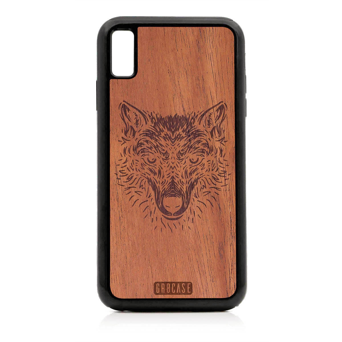 Furry Wolf Design Wood Case For iPhone XS Max