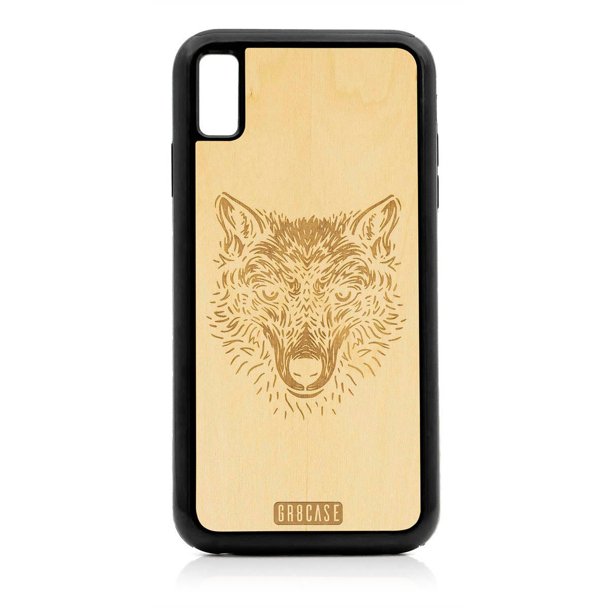 Furry Wolf Design Wood Case For iPhone XS Max