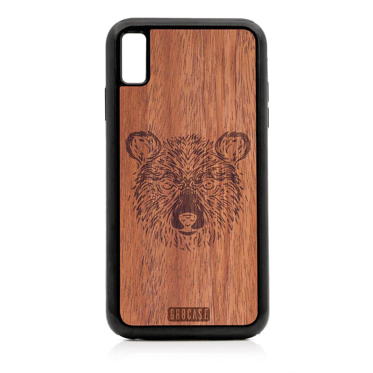 Furry Bear Design Wood Case For iPhone XS Max