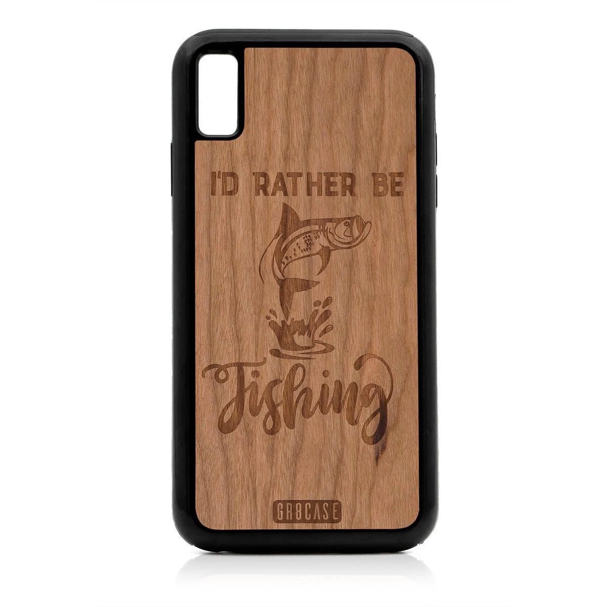 I&#39;D Rather Be Fishing Design Wood Case For iPhone XS Max