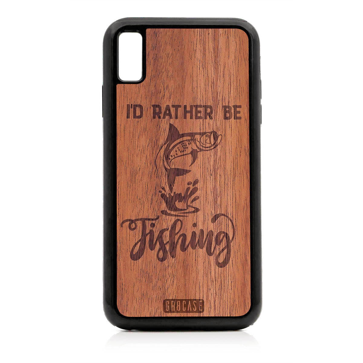 I&#39;D Rather Be Fishing Design Wood Case For iPhone XS Max
