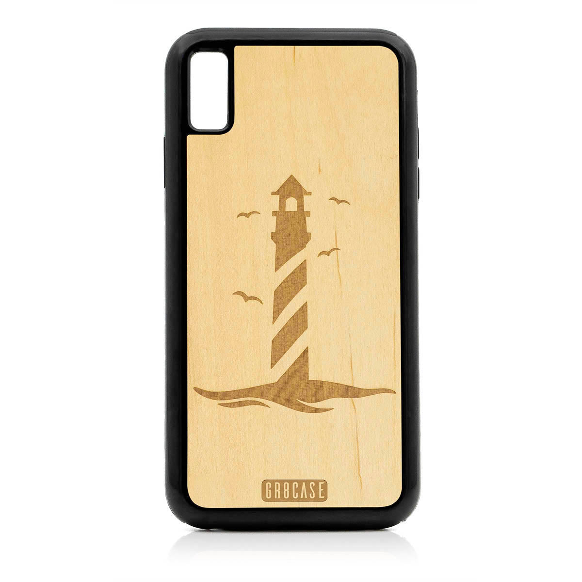 Lighthouse Design Wood Case For iPhone XS Max