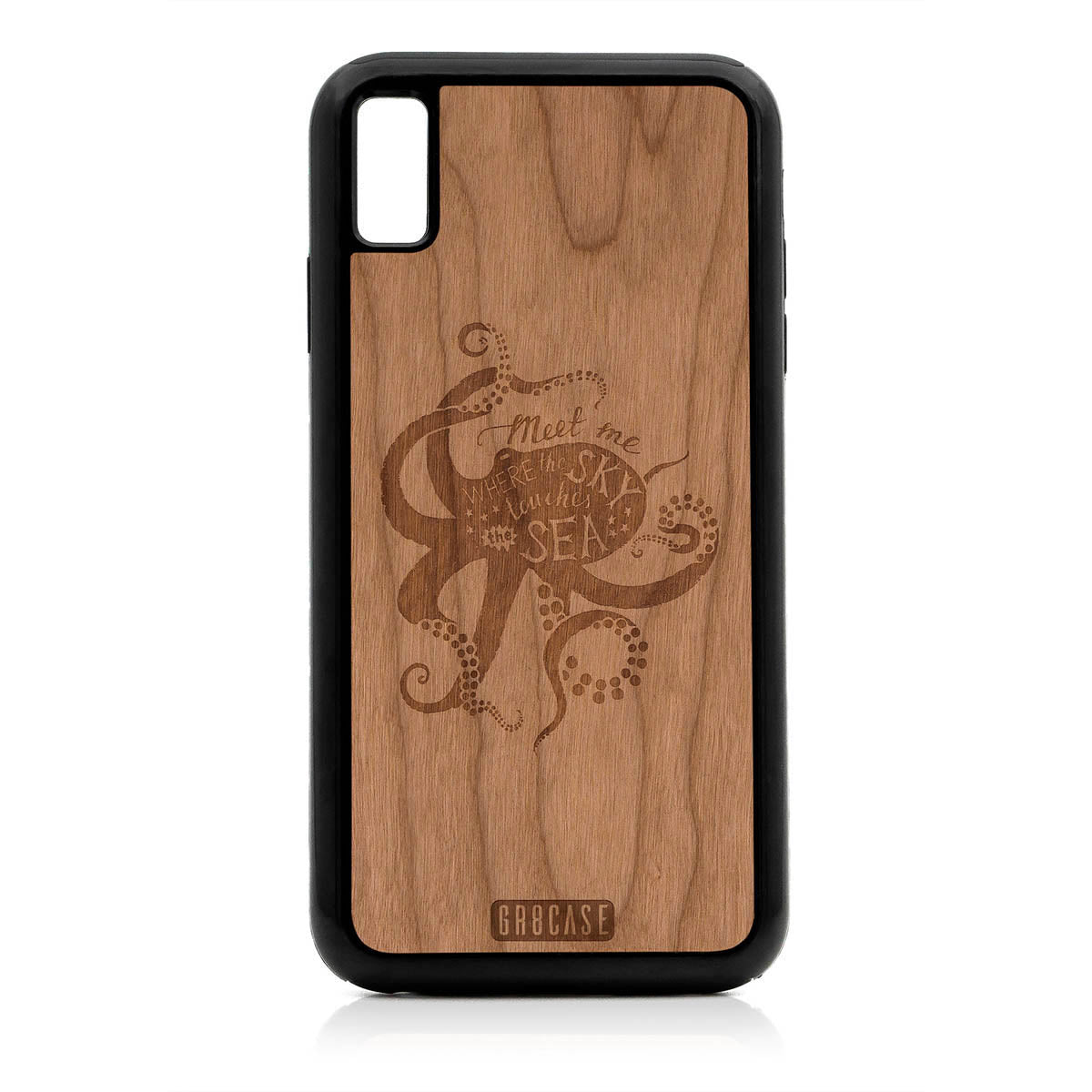 Meet Me Where The Sky Touches The Sea (Octopus) Design Wood Case For iPhone XS Max