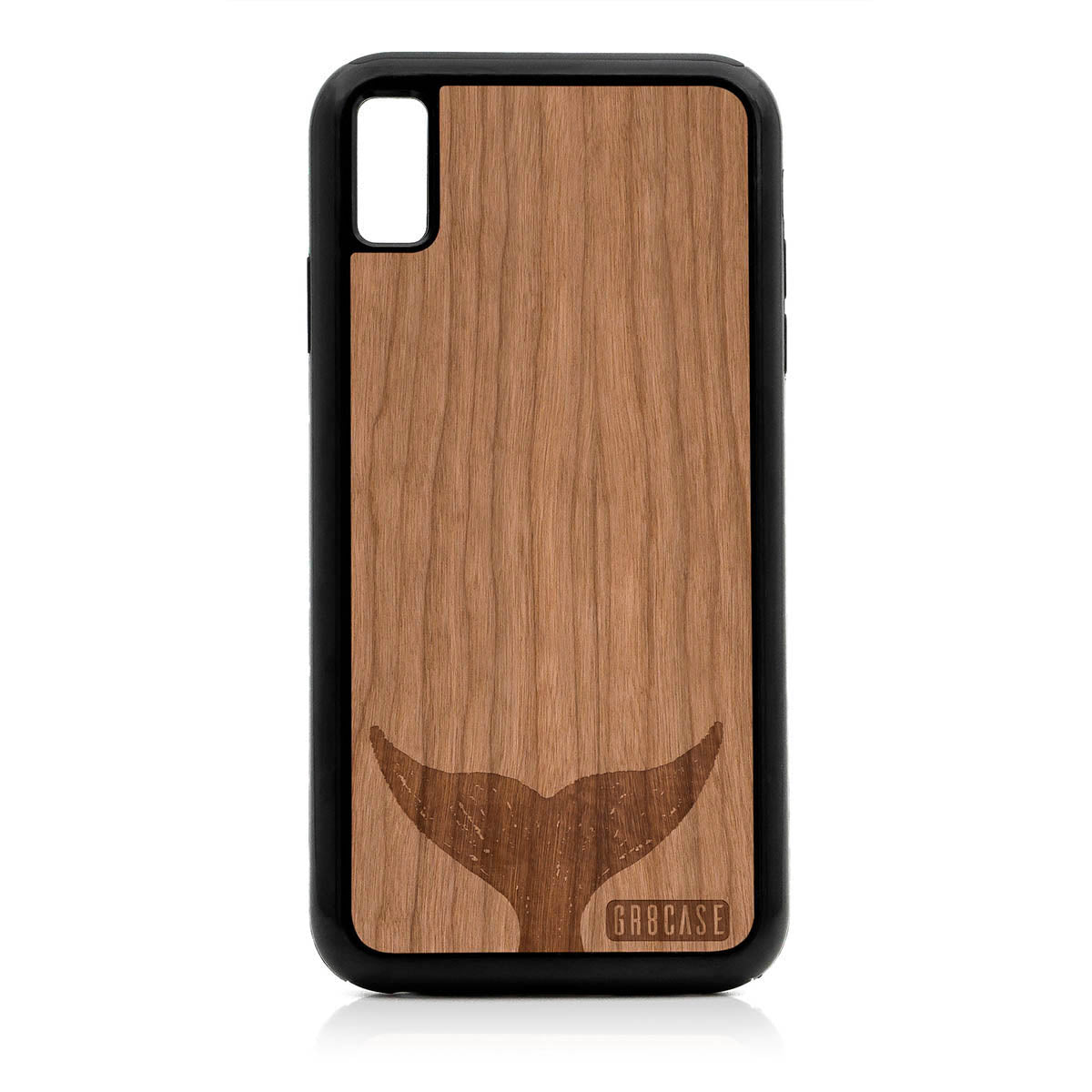 Whale Tail Design Wood Case For iPhone XS Max