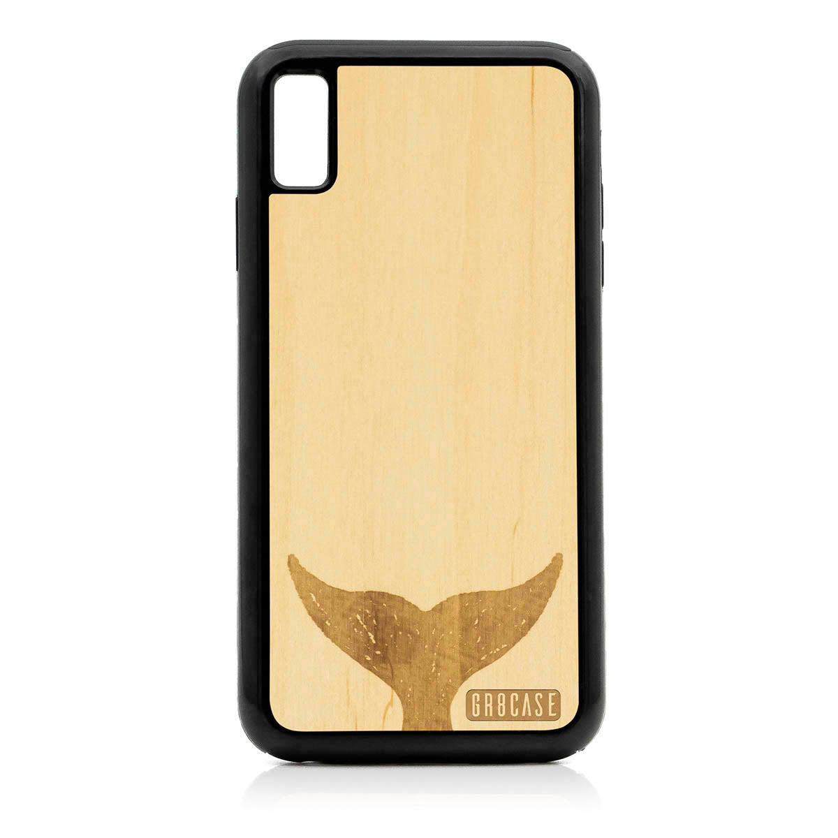 Whale Tail Design Wood Case For iPhone XS Max