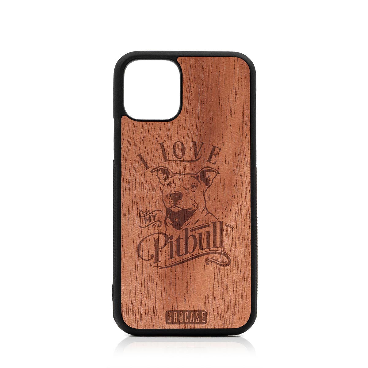 I Love My Pitbull Design Wood Case For iPhone 11 Pro by GR8CASE