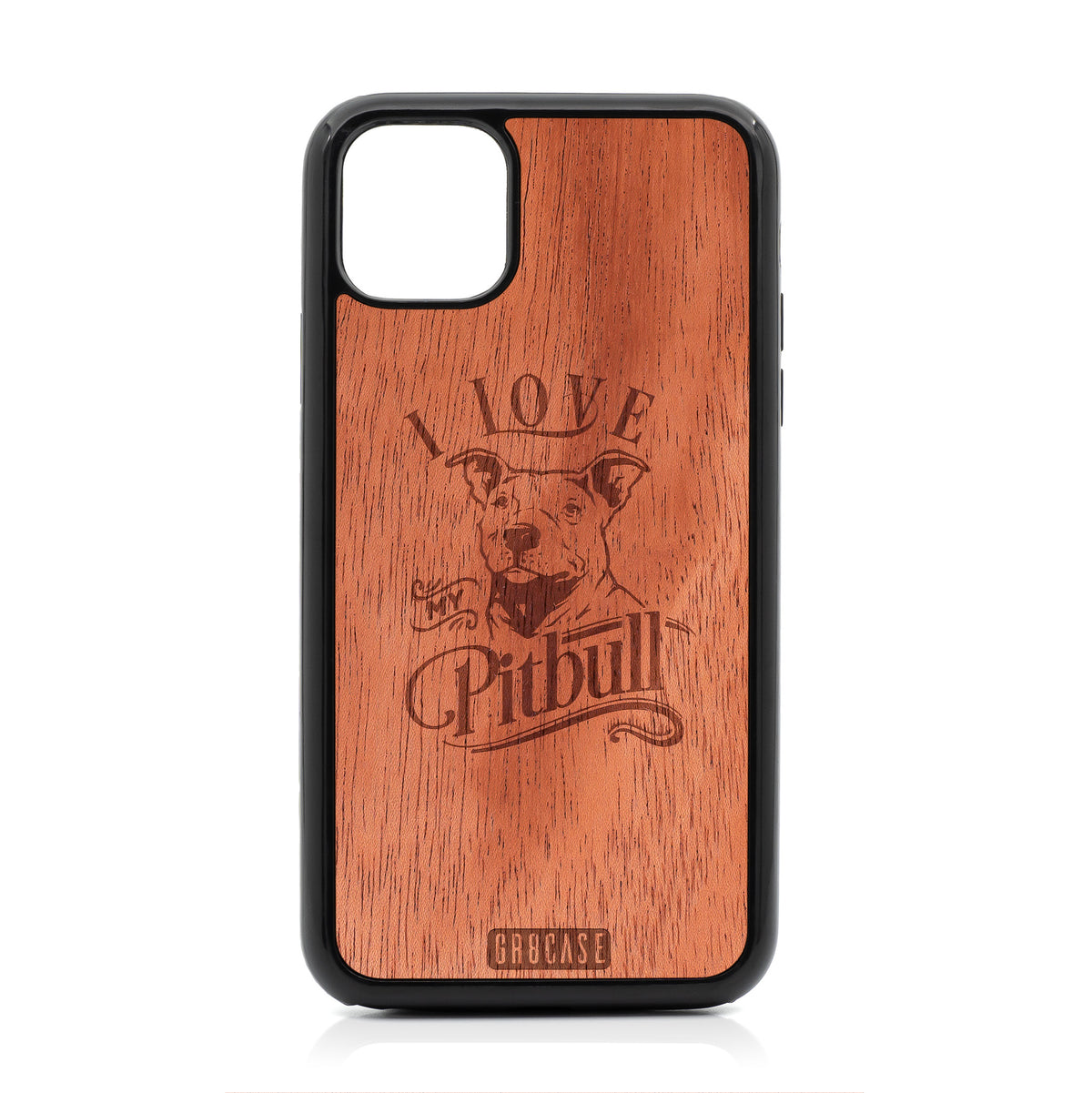 I Love My Pitbull Design Wood Case For iPhone 11 Pro Max by GR8CASE