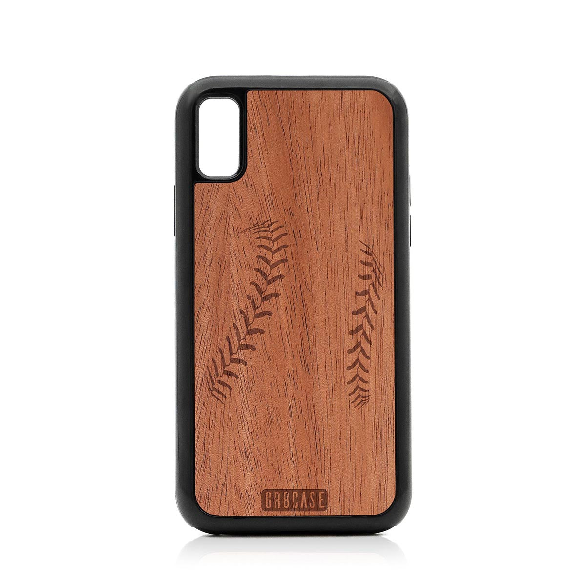 Baseball Stitches Design Wood Case For iPhone X/XS by GR8CASE