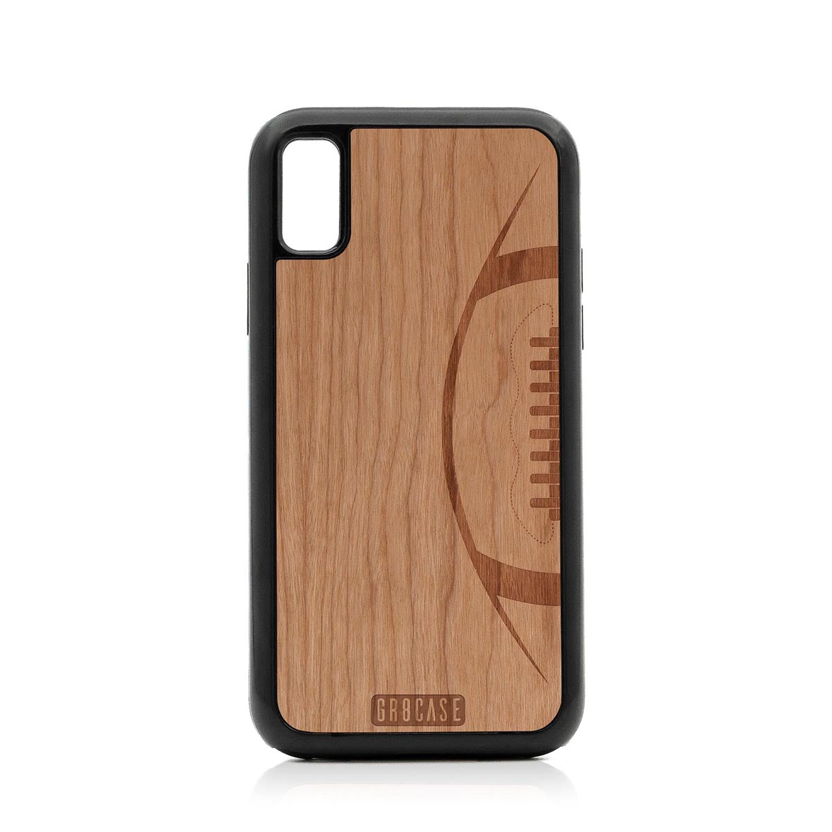 Football Design Wood Case For iPhone X/XS by GR8CASE