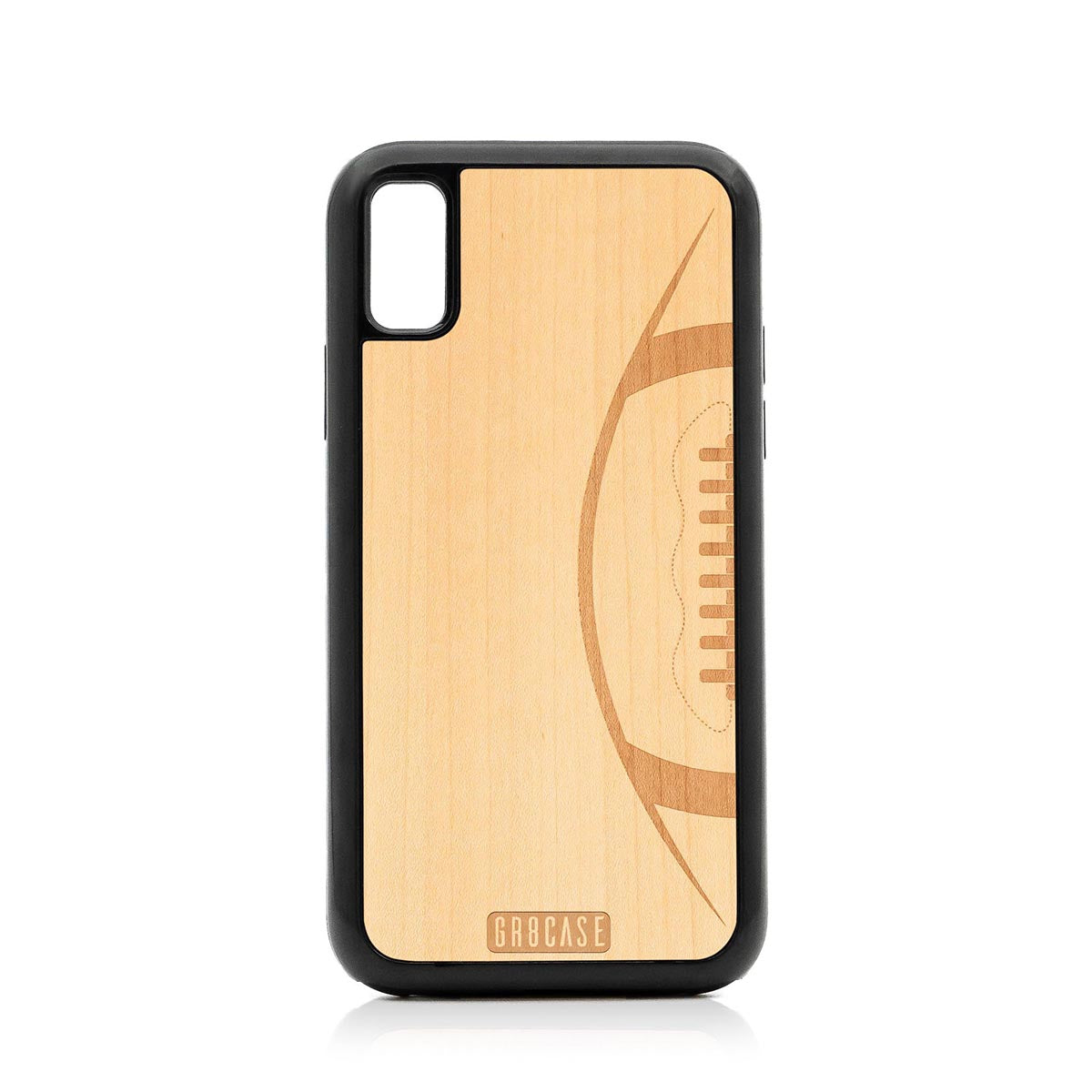 Football Design Wood Case For iPhone X/XS by GR8CASE
