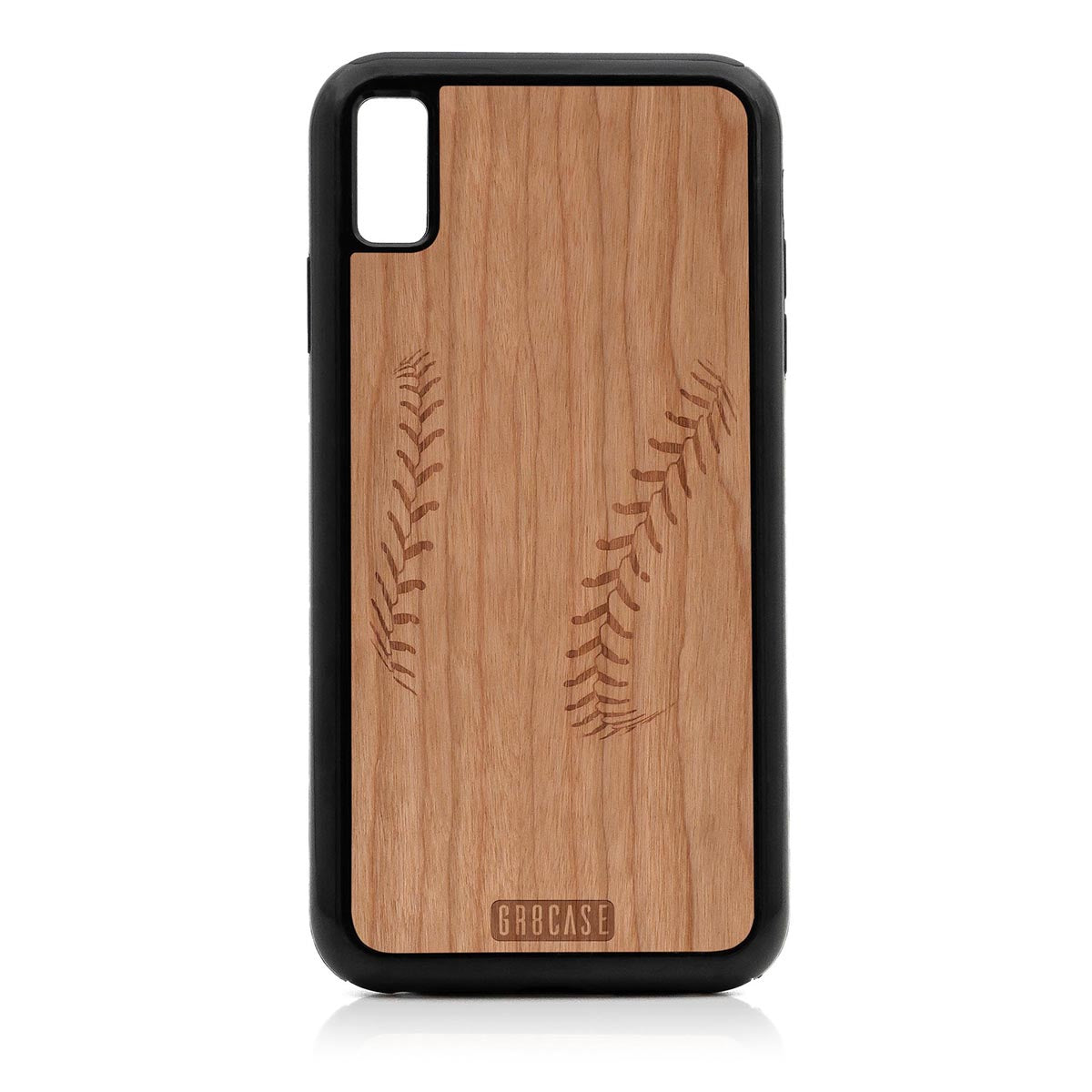 Baseball Stitches Design Wood Case For iPhone XS Max by GR8CASE