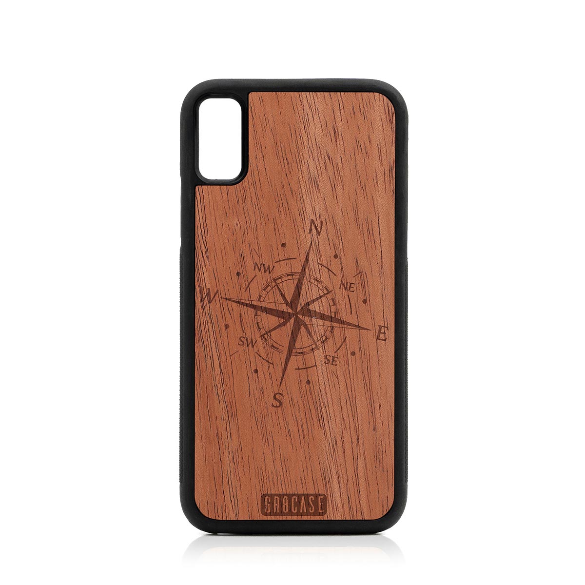Compass Design Wood Case For iPhone X/XS by GR8CASE