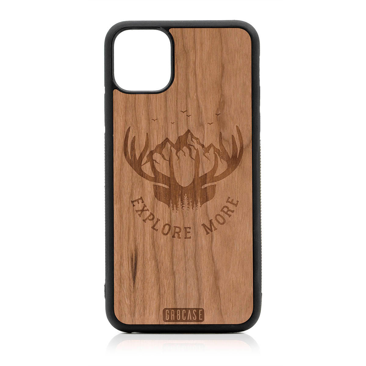 Explore More (Forest, Mountains & Antlers) Design Wood Case For iPhone 11 Pro Max by GR8CASE
