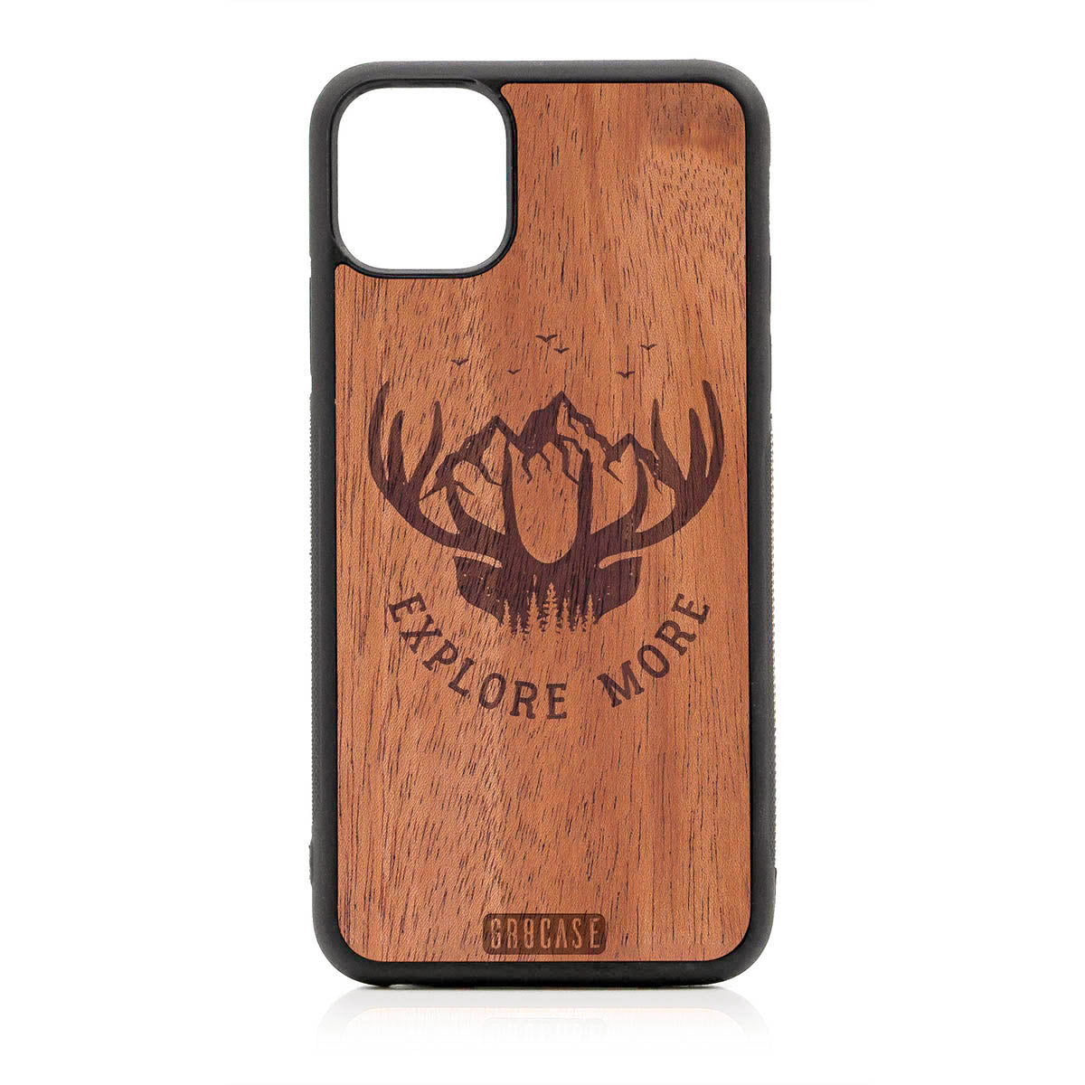 Explore More (Forest, Mountains & Antlers) Design Wood Case For iPhone 11 Pro Max by GR8CASE