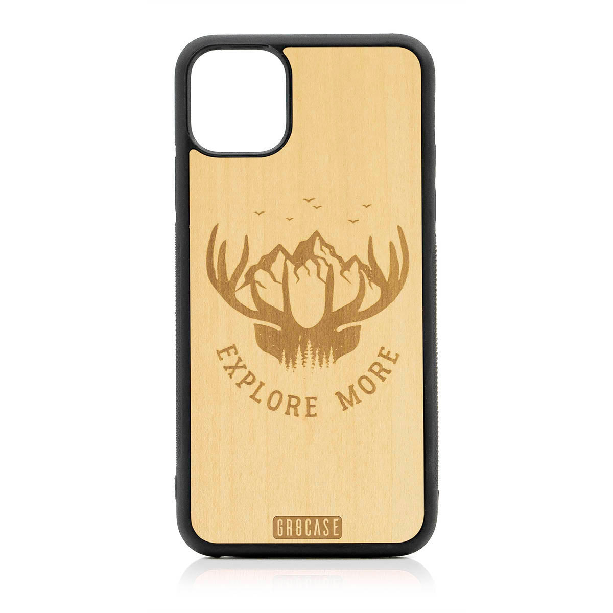 Explore More (Forest, Mountains &amp; Antlers) Design Wood Case For iPhone 11 Pro Max by GR8CASE