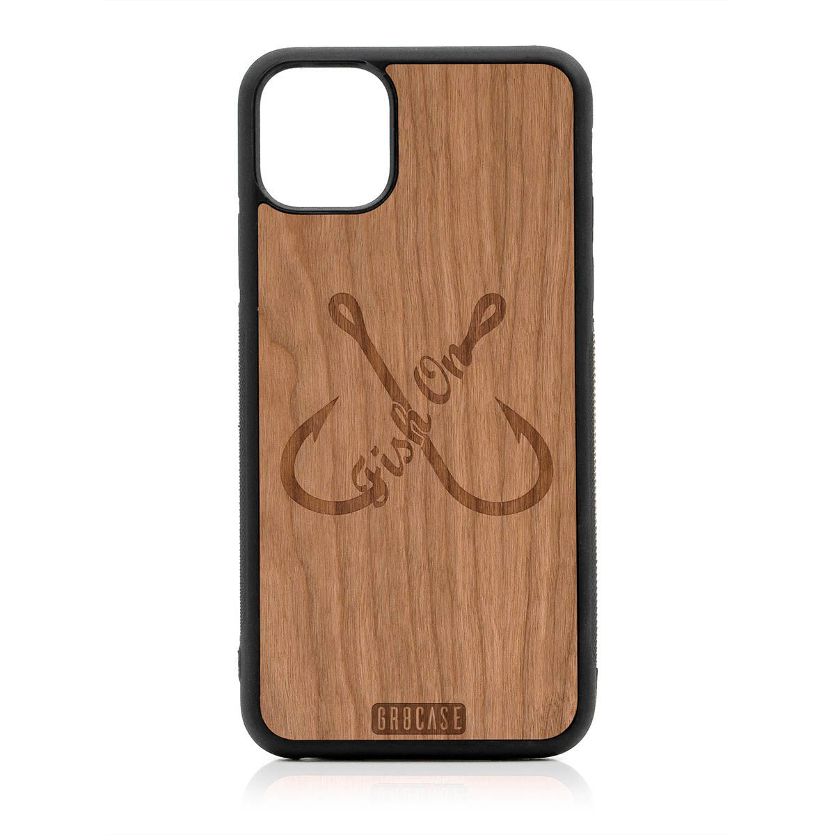 Fish On (Fish Hooks) Design Wood Case For iPhone 11 Pro Max by GR8CASE