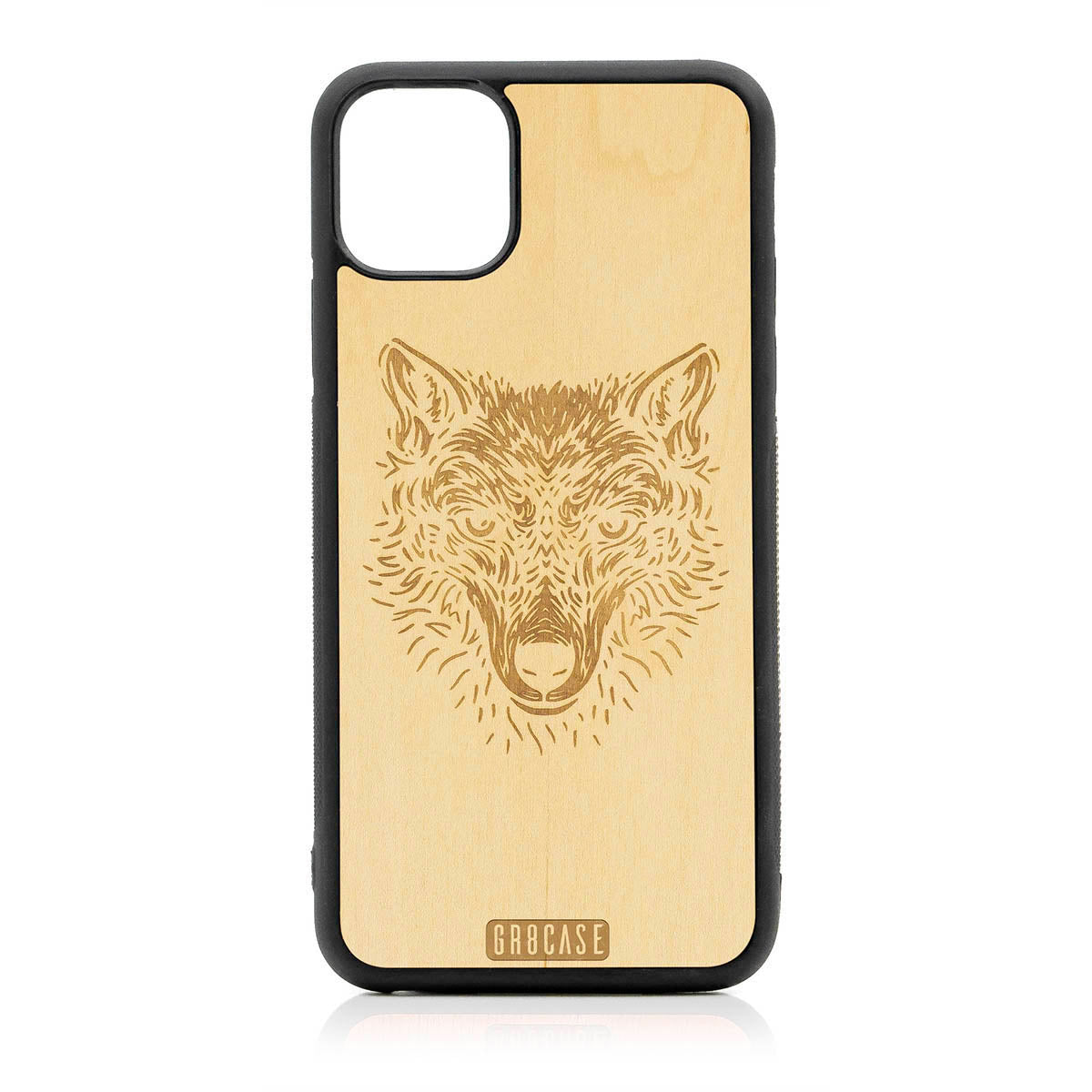 Furry Wolf Design Wood Case For iPhone 11 Pro Max