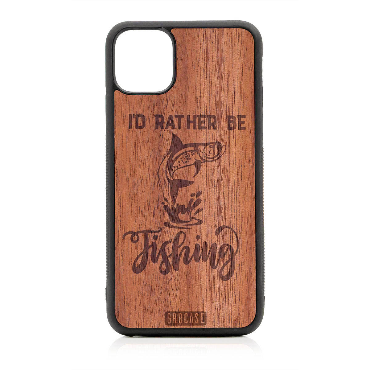 I'D Rather Be Fishing Design Wood Case For iPhone 11 Pro Max