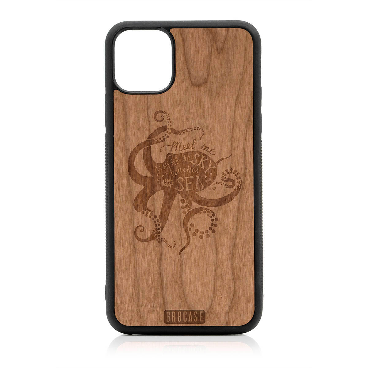 Meet Me Where The Sky Touches The Sea (Octopus) Design Wood Case For iPhone 11 Pro Max