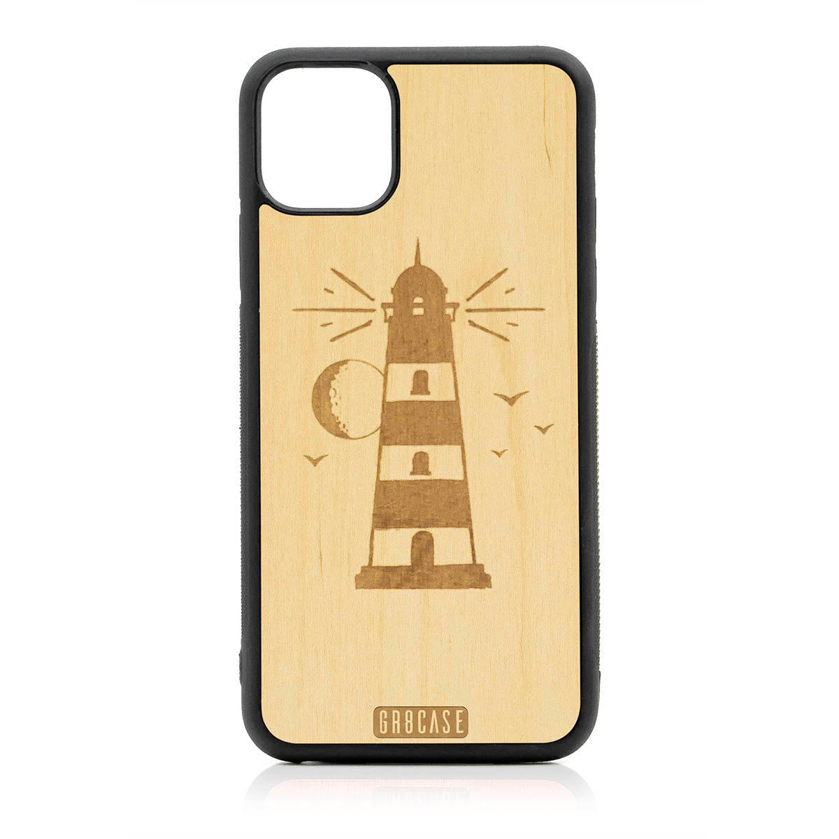 Midnight Lighthouse Design Wood Case For iPhone 11 Pro Max