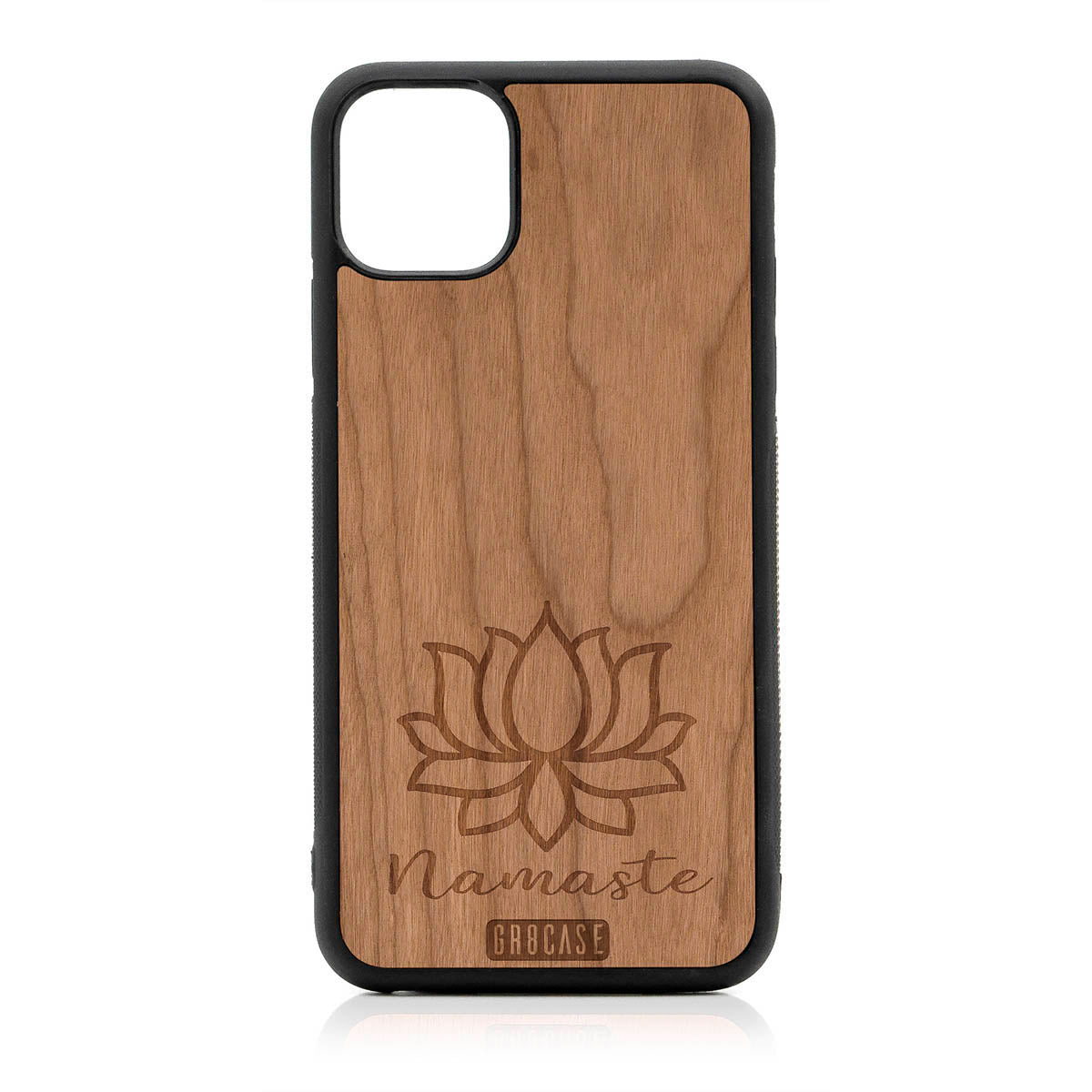 Namaste (Lotus Flower) Design Wood Case For iPhone 11 Pro Max
