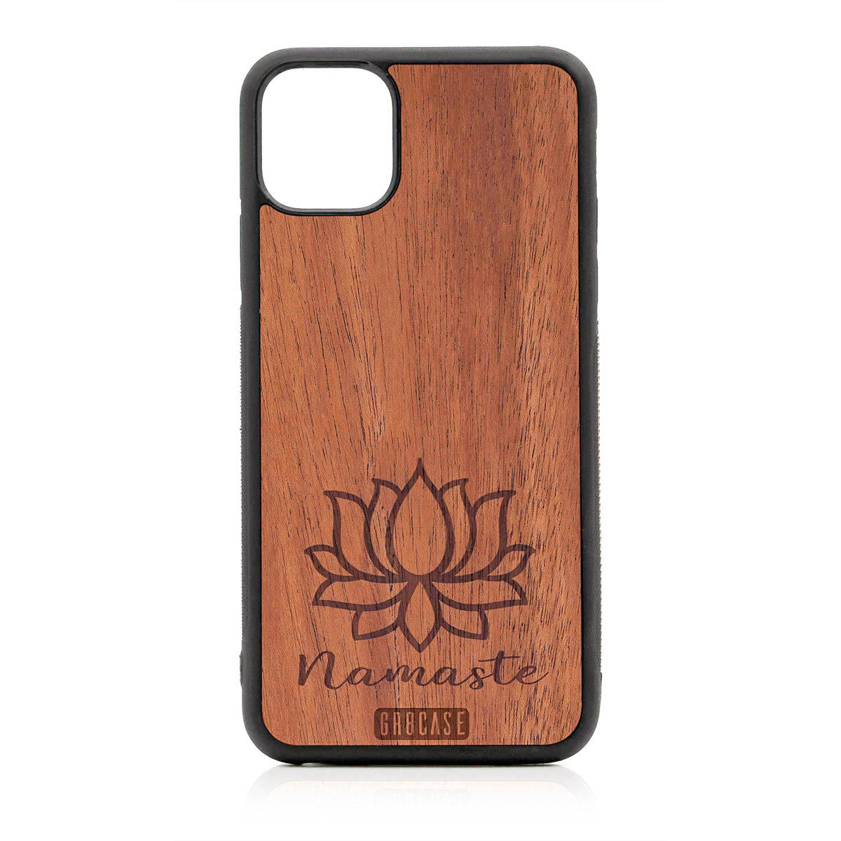 Namaste (Lotus Flower) Design Wood Case For iPhone 11 Pro Max