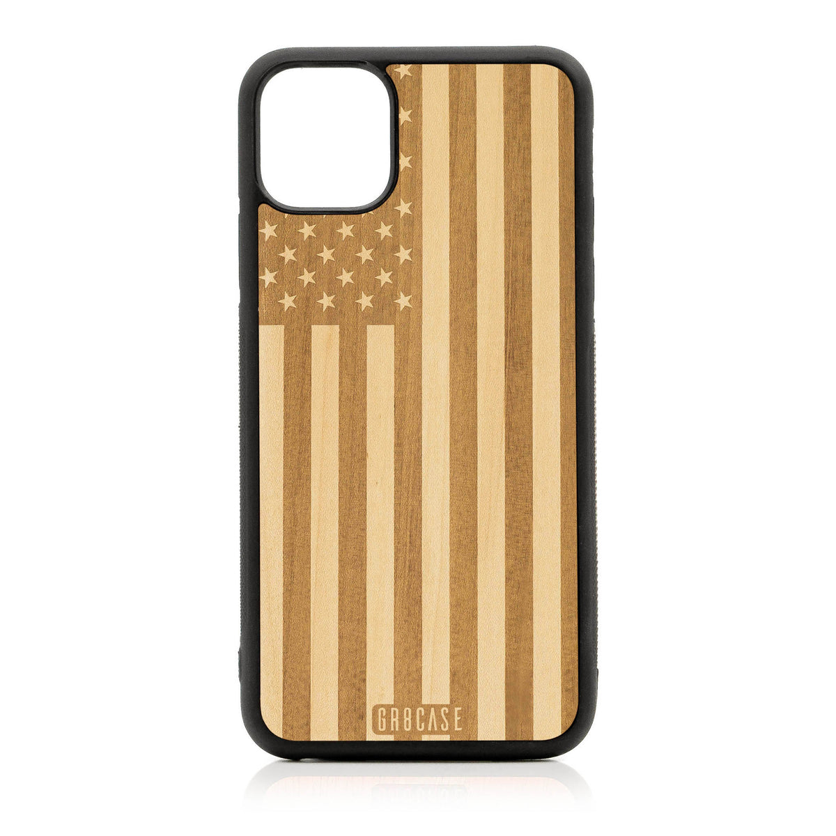 USA Flag Design Wood Case For iPhone 11 Pro Max