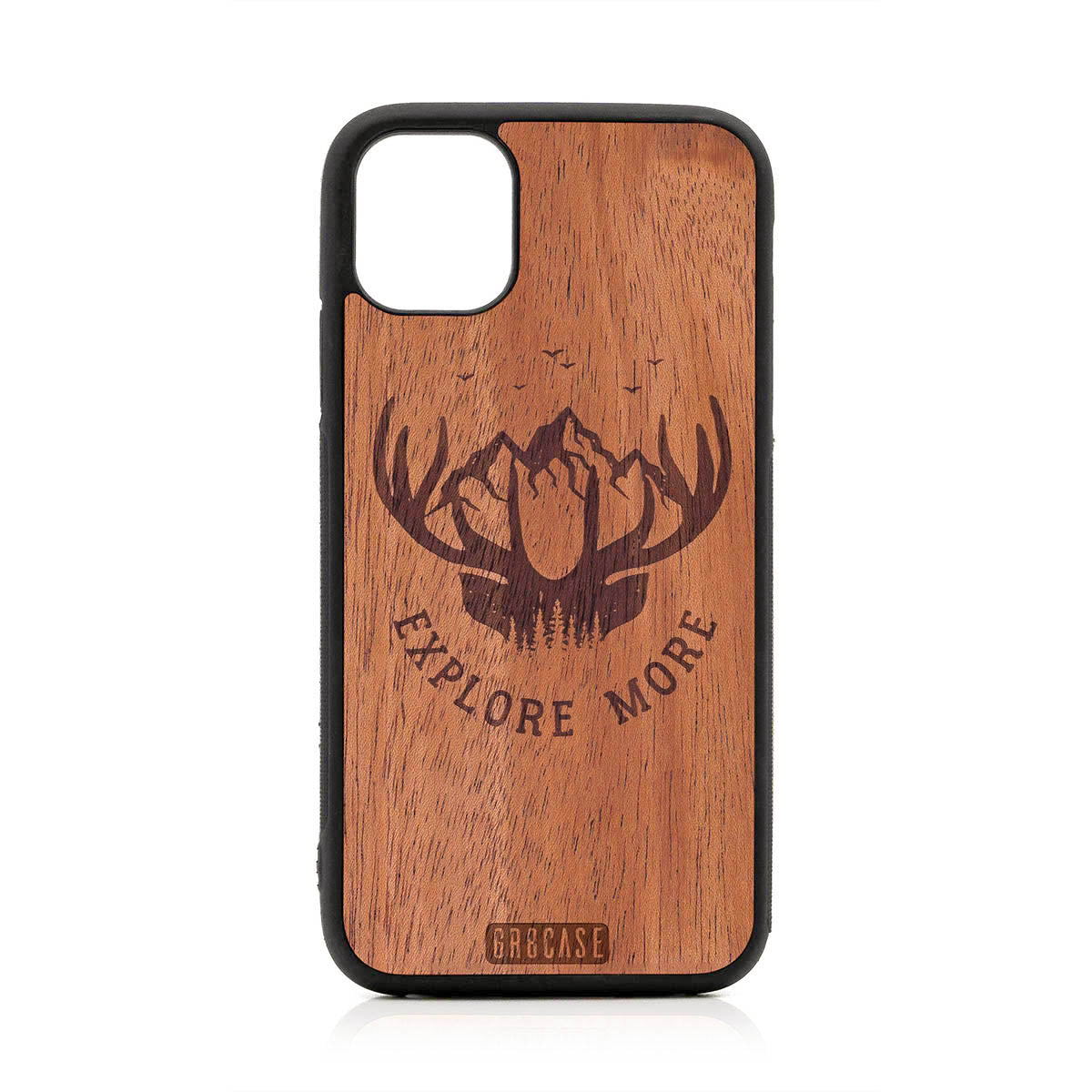 Explore More (Forest, Mountains & Antlers) Design Wood Case For iPhone 11 by GR8CASE